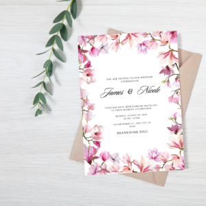 Pink Flower Wedding Invite