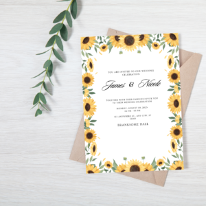 Sun Flowers Wedding Invite