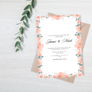 Pink Rose Wedding Invite