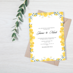 Yellow Flower Wedding Invite