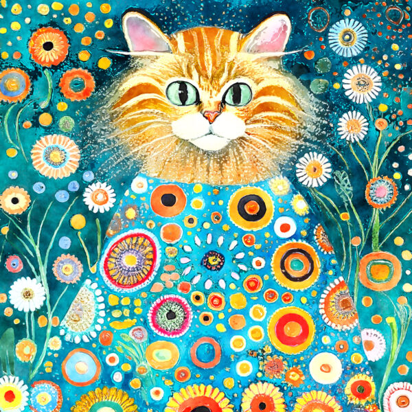 Klimt-Inspired Cat Greeting Cards – Boxed Set of 12 - Image 2