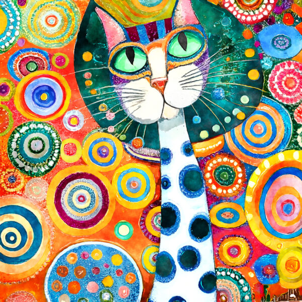 Klimt-Inspired Cat Greeting Cards – Boxed Set of 12 - Image 4